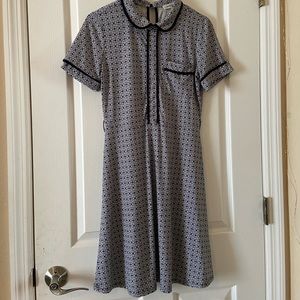 Navy Blue Monteau Collard Dress